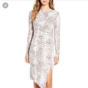 Leith Ruched Snake Print Dress
